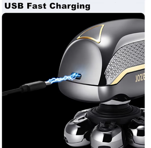 Rasoirs multifonctionnels 7D pour hommes chauves, rasoir électrique rechargeable USB 6 en 1 sans fil pour hommes, <span class=keywords><strong>tondeuse</strong></span> à <span class=keywords><strong>barbe</strong></span>, <span class=keywords><strong>nez</strong></span> et corps - Product Image 3