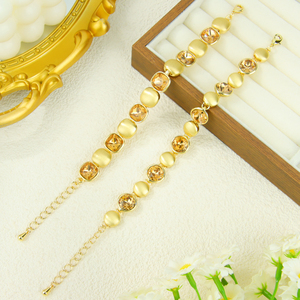 Europe America Colored <b>Crystal</b> Gold <b>Bracelet</b> 14k Irregular Enamel Resin Handmade Chains Jewelry for Women Gift - Product Image 4