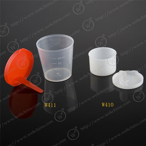 Gobelet d'échantillonnage en plastique jetable IN 20ml 40ml avec poignée et couvercle à levier W410 W411 - Product Image 1