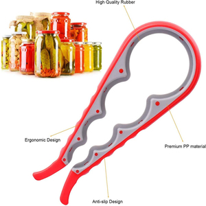 Anti slip Multi Functional 3 Pieces Combination <b>Plastic</b> <b>Rubber</b> Can Opener Large Jar Lid Opener Set with Gripper Pad Lid - Product Image 4