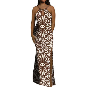 Puakenikeni stampa Lei abito da sera senza maniche abito da ballo senza maniche - Product Image 2