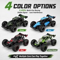Voiture RC tout-terrain 2.4GHz 2WD télécommandée avec deux batteries, amortisseurs et pneus en caoutchouc