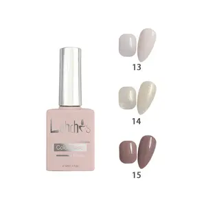 Lehchis Supplier Professional Customized Brand Nail Art Supplies Nude Pink UV Gel Milky white Glitter Rubber Base Coat Gel