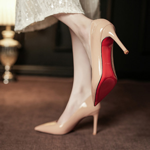 9000F Pointed Toe Pumps <b>Patent</b> Leather Stiletto Heel Super High Formal Women's <b>Shoes</b> <b>Red</b> Sole Elegant Office Wedding Style - Product Image 2