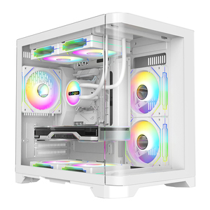 OEM ODM giữa tháp Tempered Glass mATX PC trường hợp trắng chơi game PC tủ máy tính trường hợp tháp cho Máy tính để bàn - Product Image 1