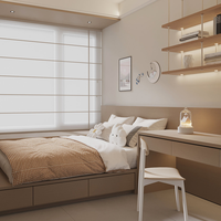 Lit double moderne et personnalisable avec cadre en bois et rangement pour hôtel, villa, chambre à coucher, mobilier de maison, garantie de 5 ans