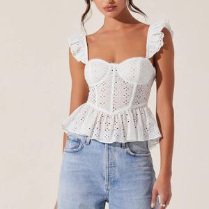 Chaleco de Encaje Jacquard Estilo Pastoral para Mujer, Tacto Romántico, Ropa Personalizada para Mujer, Tops Cortos para Mujer - Product Image 1