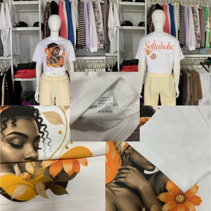 <span class=keywords><strong>เสื้อ</strong></span>ครอปสำหรับผู้หญิงเสื้อคอตตอนสแปนเด็กซ์พิมพ์ลาย<span class=keywords><strong>เสื้อ</strong></span>กีฬาแขนพองธรรมดาโอเวอร์ไซส์สำหรับฤดูร้อน - Product Image 5