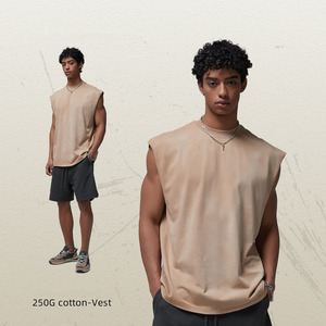 Men Acid Washed <strong>Tank</strong> <strong>Top</strong> 250gsm Heavyweight Vest Men's Sleeveless <strong>Tank</strong> <strong>Top</strong> Casual <strong>Vintage</strong> <strong>Tank</strong> <strong>Top</strong> - Product Image 4
