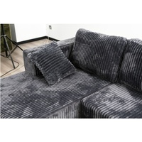 Neues Modisches Graues Komprimiertes Schlafsofa-Set 5-6-Sitzer Komfortables Gepolstertes Chesterfield für Apartment Hotel Villa Wohnzimmer