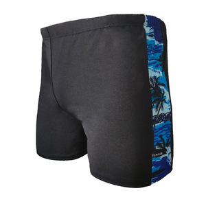 Men's Swim <b>Trunks</b> Color Blocked <b>Black</b> Plus Size Swimming Water Sports Knitted Fabric Adult Wear - Product Image 3