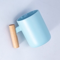 Mug sublimation couleur vente de gros fond rond personnalisé 11oz mug avec manche en bois pour sublimation mug