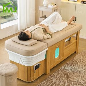Cama de Spa para Cabeza de Madera para Pedicura Coreana con Lavabo de Salón para Masaje Tailandés y Lavado de Cabello Acostado - Product Image 2
