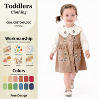 Robe de princesse en coton pour bébés filles, nouvelle collection automne 2026, ensemble deux pièces pour enfants, robe gilet style Mori à bords festonnés, 3 ans