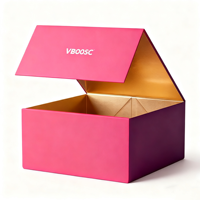 Boîte cadeau pliante noire en carton rigide mat de luxe, personnalisée avec logo, grand format, étanche, doublée d'éponge, fermeture magnétique, prix abordable