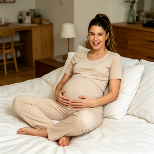 <span class=keywords><strong>Pyjama</strong></span> en bambou pour femme, élégant, à manches courtes, à jambes larges, léger, extensible, respirant, côtelé, à nouer devant, pour la maternité/l'<span class=keywords><strong>allaitement</strong></span> - Product Image 3