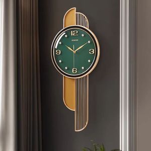 Armen's Wall Clock Green Dial <b>Gold</b> <b>Frame</b> Silent Quartz Analog Battery Powered For Living Room Bedroom Study - Product Image 1