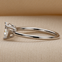 Bague de fiançailles minimaliste en argent sterling 925 avec moissanite en forme de cœur de 1 carat (1,0 ct) pour femme