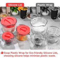 Lot de 3 couvercles de rechange en silicone personnalisés, adaptés aux tasses à mesurer en verre trempé Pyrex de 1, 2 et 4 tasses