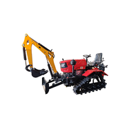 Mini tractores sobre orugas para implementación agrícola con Tiller 4WD Modelo usado Equipo rentable para tierras agrícolas