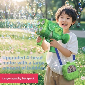 Máquina de burbujas Gatling de mano completamente automática, mochila grande, diseño de agujeros múltiples, juguete de plástico Popular para niños transfronterizo - Product Image 1