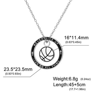 Collana con Ciondolo Placcato Oro con Versetto Biblico 'Non Arrendersi Mai', Regalo Cristiano per Appassionati di Calcio e Basket, in Acciaio Inossidabile, Stile Hip Hop, per Uomo - Product Image 5