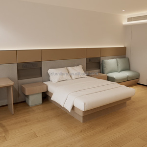 Cama de Madera Sólida de Lujo, Tamaño King, Diseño para Hoteles de Negocios, con Cabecera, para Proyectos de Mobiliario de Hoteles, Base para Colchón Comercial - Product Image 1