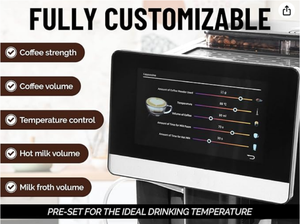 Macchina per Caffè Espresso Super Automatica One Touch Programmabile con Schermo Touch da 7\" Alimentazione <span class=keywords><strong>Elettrica</strong></span> per Cappuccino e Caffè - Product Image 5