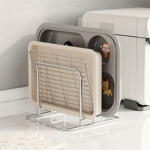 304 Stainless Steel <b>Kitchen</b> Towel <b>Storage</b> <b>Rack</b> with Double Tier Waterproof Design Modern Standing Type for Countertop Use - Product Image 4