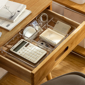 Trong Suốt PET <span class=keywords><strong>Drawer</strong></span> Organizer Set Dresser Bàn Ngăn Kéo Ngăn Chia 4 Kích Thước Phòng Tắm <span class=keywords><strong>Vanity</strong></span> Mỹ Phẩm Trang Điểm Khay Lưu Trữ Thùng - Product Image 4