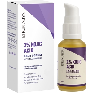 ETRUN Siero Viso Sbiancante con 2% Acido Kojico, Rimozione Macchie Scure, Occhiaie e Abbronzature, Schiarente per Pelle Danneggiata dal Sole - Product Image 1
