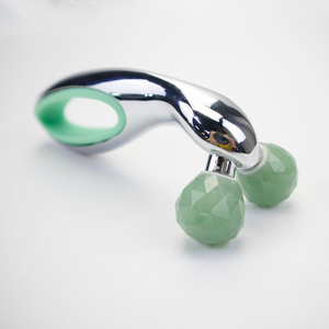 Nouveau style – Système de dermaroller en Y à facettes, rouleau de massage facial en quartz rose et jade avec poignée en alliage de <span class=keywords><strong>zinc</strong></span> pour lifting du visage - Product Image 4