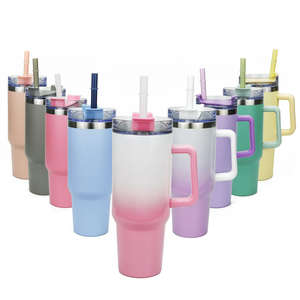 Gobelet isotherme en acier inoxydable de 40 oz avec double isolation, poignée et paille, idéal pour les cadeaux d'affaires, écologique - Product Image 4
