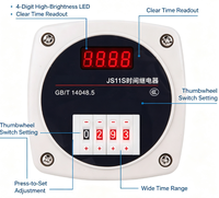 JS11S 数字显示时间继电器 99m 可编程通电延时定时器 3A AC 220V 380V DC 24V 4 位数字面板安装信号继电器
