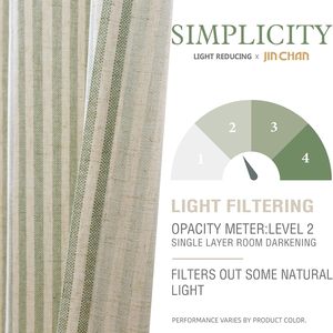 <strong>Striped</strong> Translucent Light-Filtering Kitchen <strong>Curtains</strong> Valance Set 24 Inch Tier 3 Pieces Set Rod Pocket Sage Green - Product Image 4