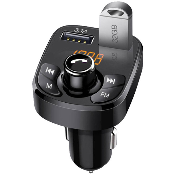 BT FM Transmitter Wireless Radio Adapter Car Kit With Dual USB Charging Car Charger MP3 Player Support TF Card & USB Disk