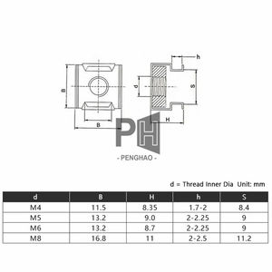 Écrous en métal durables en acier inoxydable pour armoire Fabricant d'écrous en fer à <span class=keywords><strong>cage</strong></span> Carré monté en rack OEM M4 M5 M6 M8 Écrou à <span class=keywords><strong>cage</strong></span> - Product Image 2