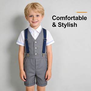 Ensemble <span class=keywords><strong>de</strong></span> vêtements pour enfants avec logo personnalisé, tenues <span class=keywords><strong>de</strong></span> gentleman pour bébés garçons, combinaisons, ensembles <span class=keywords><strong>de</strong></span> vêtements en coton pour tout-petits, robes <span class=keywords><strong>de</strong></span> fête pour enfants - Product Image 2