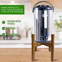 Support réglable en bambou pour carafe d'eau, support en bois pour distributeur de boissons, pour bouteille en verre et grande bouteille d'eau