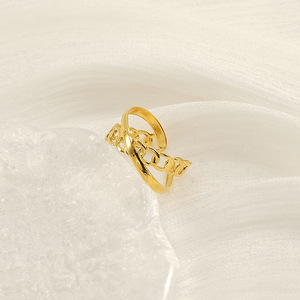 ZOGXIN Geometric Open <b>Ring</b> 18k Gold <b>Titanium</b> Steel Women's Fashion Jewelry Gift - Product Image 4