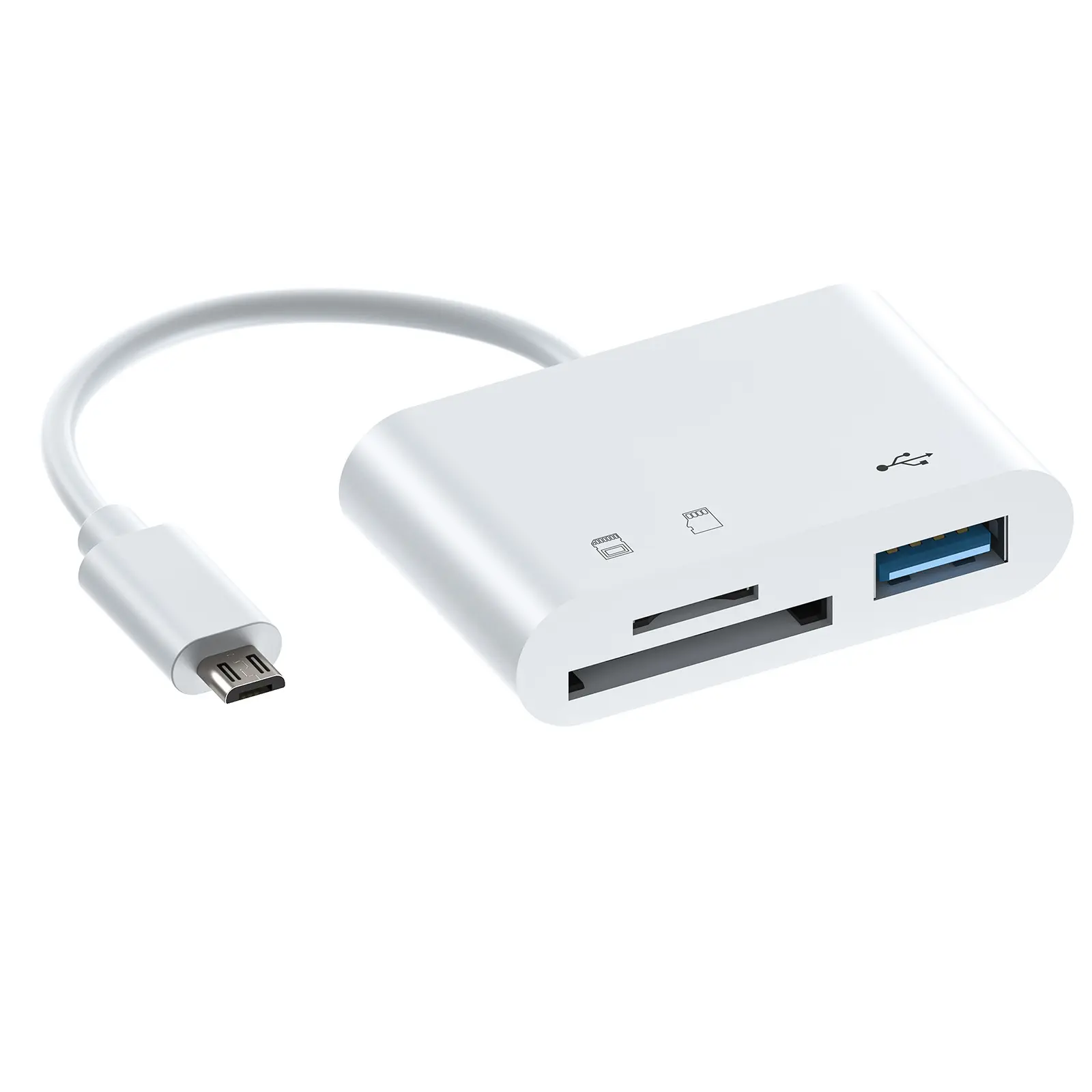 3 in 1 Micro USB Type C OTG อะแดปเตอร์ USB TF เครื่องอ่านการ์ด SD สำหรับโทรศัพท์มือถือ