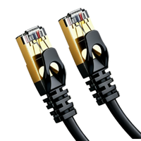 Kabel Jaringan Ethernet XUNJIE Cat7 Cat8 U/FTP SSTP PVC Jacket, Kabel Patch CAT7 1km, Kabel Patch 15cm, Konektor, Kabel LAN Outdoor