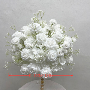 Arreglo de Rosas Artificiales de Seda Blanca, Alta Simulación, Centro de Mesa para Bodas, Romántico y de Ensueño - Product Image 2