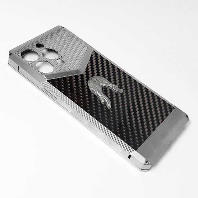 For iphone Luxury Customizable Two in One case for iphone Series with Fordge Carbon and Brid Accessaries Phone case