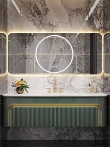 Appesa a parete moderna Design semplice fabbrica direttamente all'ingrosso <span class=keywords><strong>bagno</strong></span> vanità galleggiante con specchio a LED - Product Image 3