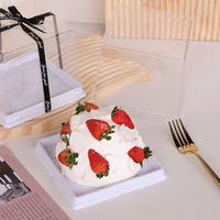 Boîte à gâteau de 4 pouces pour célébrités d'Internet - transparente, petite boîte à gâteau de 4 pouces pour fromage et mousse aux fraises, emballage de pâtisserie basque
