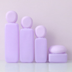 Lotion de soin de la peau <span class=keywords><strong>Essence</strong></span> sérum bouteille violette de luxe ensembles de conteneurs d'emballage pot en verre cosmétique et bouteille pour le visage 50ml - Product Image 4