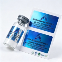 Étiquettes de flacons anti-rayures et anti-effraction personnalisées, adaptées aux flacons de laboratoire de 10 ml, autocollants d'emballage de peptides texturés et imperméables