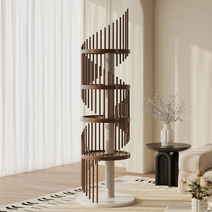 Albero per <span class=keywords><strong>Gatti</strong></span> di Lusso Moderno Fatto a Mano, Grande <span class=keywords><strong>Torre</strong></span> per <span class=keywords><strong>Gatti</strong></span> in Legno con Scala e Amaca, Stile Classico, Design Unico, Confezionato in Cartone - Product Image 2