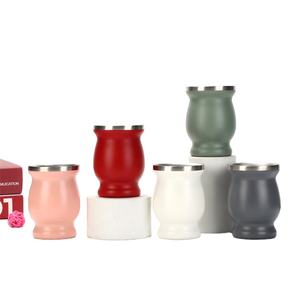 Sud africa Argentina 18/8 in acciaio inox doppia parete Yerba mate cup con Mate Bombilla paglia - Product Image 2